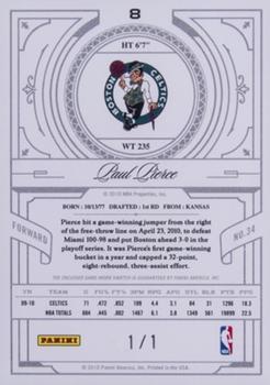 2009-10 Playoff National Treasures - Century Materials NBA Logoman #8 Paul Pierce Back