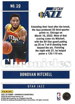 2021-22 Panini Chronicles - Bronze #19 Donovan Mitchell Back