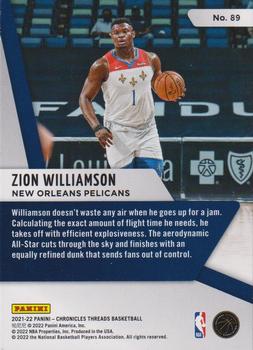 2021-22 Panini Chronicles - Bronze #89 Zion Williamson Back