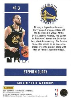 2021-22 Panini Chronicles - Gold #3 Stephen Curry Back