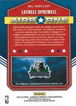 2021-22 Panini Chronicles - Airborne Signatures #AIR-LSP Latrell Sprewell Back