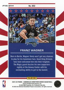 2021-22 Panini Chronicles - Silver #652 Franz Wagner Back