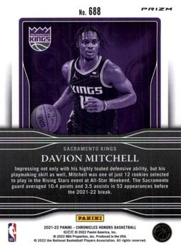 2021-22 Panini Chronicles - Silver #688 Davion Mitchell Back