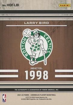 2021-22 Panini Chronicles - Hall of Fame Autographs #HOF-LBI Larry Bird Back