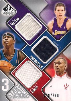 2009-10 SP Game Used - 3 Star Swatches #3S-HWD Luke Walton / Quincy Douby / Al Harrington Front