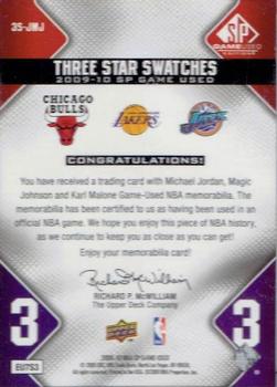 2009-10 SP Game Used - 3 Star Swatches #3S-JMJ Michael Jordan / Magic Johnson / Karl Malone Back