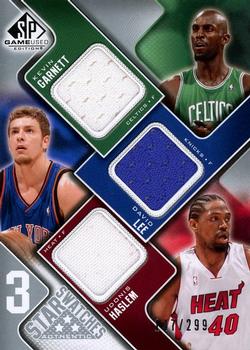 2009-10 SP Game Used - 3 Star Swatches #3S-LHD Kevin Garnett / David Lee / Udonis Haslem Front