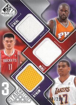 2009-10 SP Game Used - 3 Star Swatches #3S-MBO Yao Ming / Andrew Bynum / Shaquille O'Neal Front