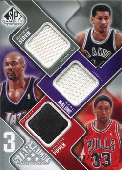 2009-10 SP Game Used - 3 Star Swatches #3S-MGP Karl Malone / Scottie Pippen / George Gervin Front