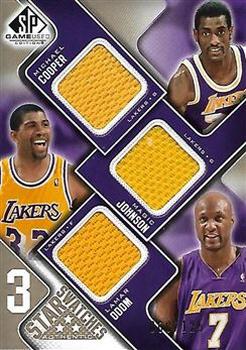 2009-10 SP Game Used - 3 Star Swatches #3S-OJC Lamar Odom / Michael Cooper / Magic Johnson Front