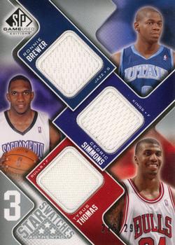 2009-10 SP Game Used - 3 Star Swatches #3S-TBS Tyrus Thomas / Ronnie Brewer / Cedric Simmons Front