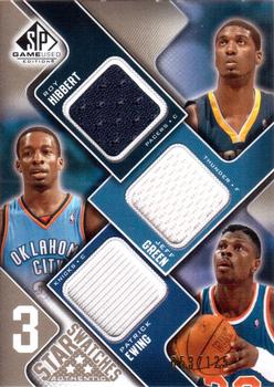 2009-10 SP Game Used - 3 Star Swatches 125 #3S-EGH Patrick Ewing / Roy Hibbert / Jeff Green Front