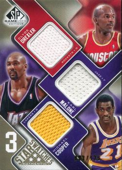 2009-10 SP Game Used - 3 Star Swatches 125 #3S-MCD Michael Cooper / Clyde Drexler / Karl Malone Front
