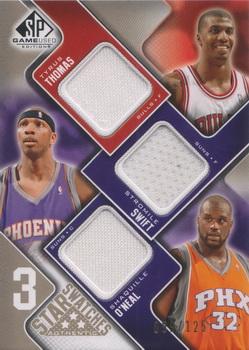 2009-10 SP Game Used - 3 Star Swatches 125 #3S-SOT Stromile Swift / Shaquille O'Neal / Tyrus Thomas Front