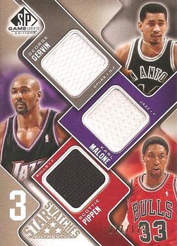 2009-10 SP Game Used - 3 Star Swatches 125 #3S-MGP Karl Malone / Scottie Pippen / George Gervin Front