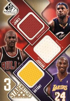 2009-10 SP Game Used - 3 Star Swatches 35 #3S-JBJ LeBron James / Michael Jordan / Kobe Bryant Front
