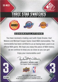 2009-10 SP Game Used - 3 Star Swatches 50 #3S-MCD Michael Cooper / Clyde Drexler / Karl Malone Back