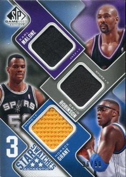 2009-10 SP Game Used - 3 Star Swatches 50 #3S-PMG David Robinson / Horace Grant / Karl Malone Front