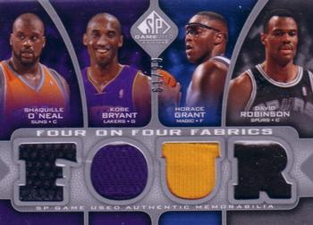 2009-10 SP Game Used - 4 on 4 Fabrics #NNO Shaquille O'Neal / Kobe Bryant / Horace Grant / David Robinson / Allen Iverson / Dikembe Mutombo / Raja Bell / Ray Allen Front