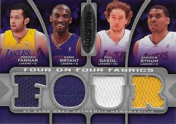 2009-10 SP Game Used - 4 on 4 Fabrics #NNO Ray Allen / Paul Pierce / Rajon Rondo / Kevin Garnett / Jordan Farmar / Kobe Bryant / Pau Gasol / Andrew Bynum Back