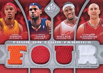 2009-10 SP Game Used - 4 on 4 Fabrics #NNO Daniel Gibson / LeBron James / Ben Wallace / Zydrunas Ilgauskas / Steve Nash / Grant Hill / Amare Stoudemire / Shaquille O'Neal Front