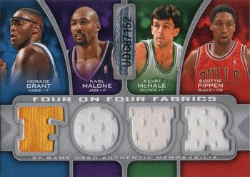 2009-10 SP Game Used - 4 on 4 Fabrics #NNO Chris Mullin / Tom Chambers / Larry Bird / James Worthy / Horace Grant / Karl Malone / Kevin McHale / Scottie Pippen Back