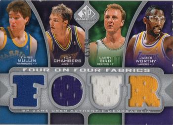 2009-10 SP Game Used - 4 on 4 Fabrics #NNO Chris Mullin / Tom Chambers / Larry Bird / James Worthy / Horace Grant / Karl Malone / Kevin McHale / Scottie Pippen Front