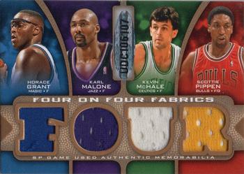 2009-10 SP Game Used - 4 on 4 Fabrics 65 #NNO Chris Mullin / Tom Chambers / Larry Bird / James Worthy / Horace Grant / Karl Malone / Kevin McHale / Scottie Pippen Back