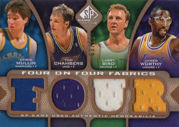 2009-10 SP Game Used - 4 on 4 Fabrics 65 #NNO Chris Mullin / Tom Chambers / Larry Bird / James Worthy / Horace Grant / Karl Malone / Kevin McHale / Scottie Pippen Front