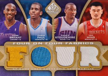 2009-10 SP Game Used - 4 on 4 Fabrics 65 #NNO Kobe Bryant / Chris Paul / Amare Stoudemire / Yao Ming / Dirk Nowitzki / Shaquille O'Neal / Chauncey Billups / Tony Parker Front