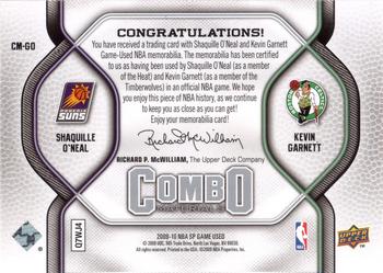 2009-10 SP Game Used - Combo Materials #CM-GO Kevin Garnett / Shaquille O'Neal Back