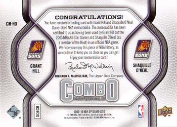 2009-10 SP Game Used - Combo Materials #CM-HO Grant Hill / Shaquille O'Neal Back