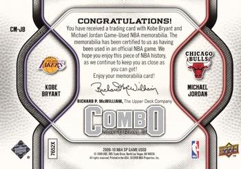 2009-10 SP Game Used - Combo Materials #CM-JB Michael Jordan / Kobe Bryant Back