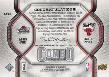 2009-10 SP Game Used - Combo Materials #CM-LS LeBron James / Scottie Pippen Back