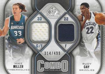 2009-10 SP Game Used - Combo Materials #CM-MG Mike Miller / Rudy Gay Front