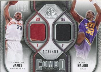 2009-10 SP Game Used - Combo Materials #CM-MJ Karl Malone / LeBron James Front