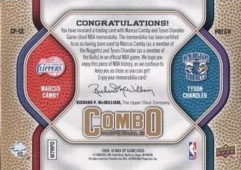 2009-10 SP Game Used - Combo Materials Patches #CP-CE Tyson Chandler / Marcus Camby Back