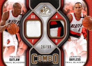 2009-10 SP Game Used - Combo Materials Patches #CP-OB Travis Outlaw / Jerryd Bayless Front