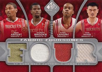 2009-10 SP Game Used - Fabric Foursome #F4-AHLB Ron Artest / Yao Ming / Carl Landry / Aaron Brooks Front