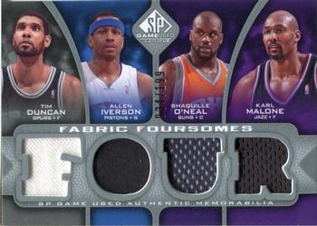 2009-10 SP Game Used - Fabric Foursome #F4-DMIO Tim Duncan / Karl Malone / Allen Iverson / Shaquille O'Neal Front
