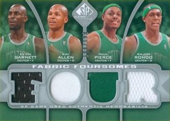 2009-10 SP Game Used - Fabric Foursome #F4-PAGR Paul Pierce / Ray Allen / Kevin Garnett / Rajon Rondo Front