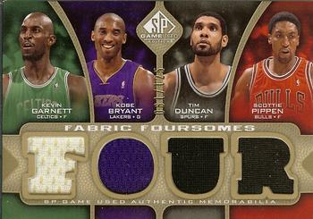 2009-10 SP Game Used - Fabric Foursome 125 #F4-BDGP Kobe Bryant / Tim Duncan / Kevin Garnett / Scottie Pippen Front