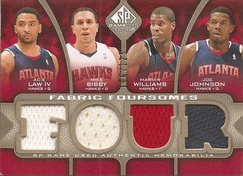 2009-10 SP Game Used - Fabric Foursome 125 #F4-BJWL Mike Bibby / Joe Johnson / Marvin Williams / Acie Law IV Front