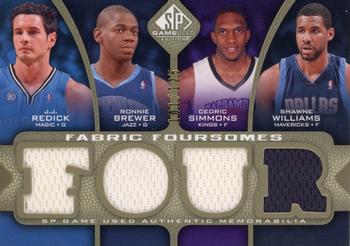 2009-10 SP Game Used - Fabric Foursome 125 #F4-BSRW Ronnie Brewer / Cedric Simmons / J.J. Redick / Shawne Williams Front