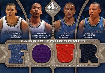 2009-10 SP Game Used - Fabric Foursome 125 #F4-DBCM Juan Dixon / Caron Butler / Javaris Crittenton / Javale McGee Front