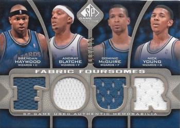2009-10 SP Game Used - Fabric Foursome 125 #F4-HBYM Brendan Haywood / Andray Blatche / Nick Young / Dominic McGuire Front
