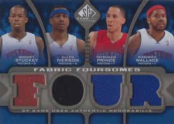 2009-10 SP Game Used - Fabric Foursome 125 #F4-IWPS Allen Iverson / Rasheed Wallace / Tayshaun Prince / Rodney Stuckey Front