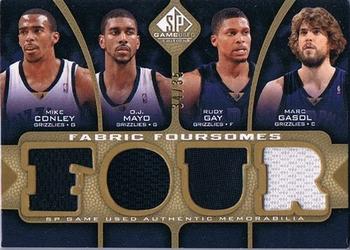 2009-10 SP Game Used - Fabric Foursome 35 #F4-GCGM Marc Gasol / Mike Conley / Rudy Gay / O.J. Mayo Front