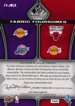 2009-10 SP Game Used - Fabric Foursome 35 #F4-JMCA Michael Jordan / Karl Malone / Wilt Chamberlain / Kareem Abdul-Jabbar Back