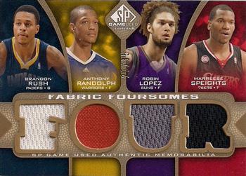 2009-10 SP Game Used - Fabric Foursome 35 #F4-RRLS Brandon Rush / Anthony Randolph / Robin Lopez / Marreese Speights Front